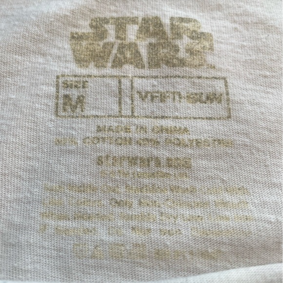 Vintage Star Wars 3/4 Long Sleeve Raglan T Shirt Size M Blue & White Retro - Picture 6 of 12